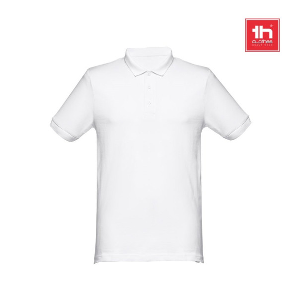 THC MONACO WH. Kurzarm-Poloshirt für Herren aus kardierter Baumwolle